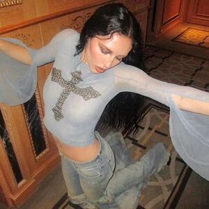 Blumarie Women's Blue and Grey Blouse